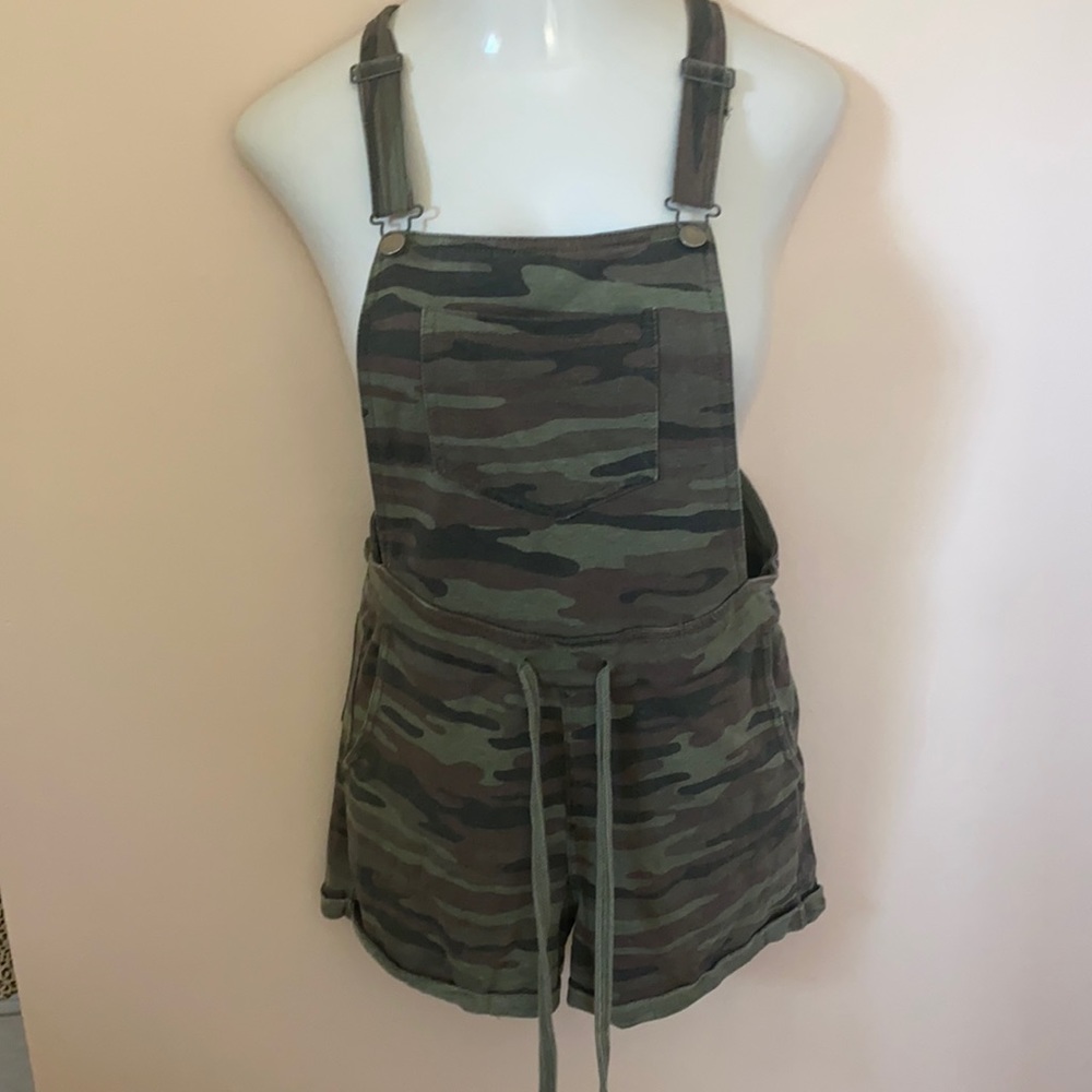 Camo cotton overalls
